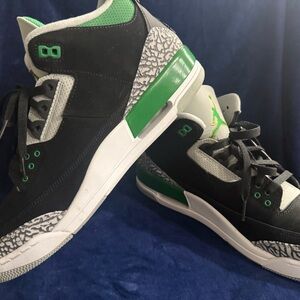 Air Jordan’s Retro Green and Black High-Top Sneakers
